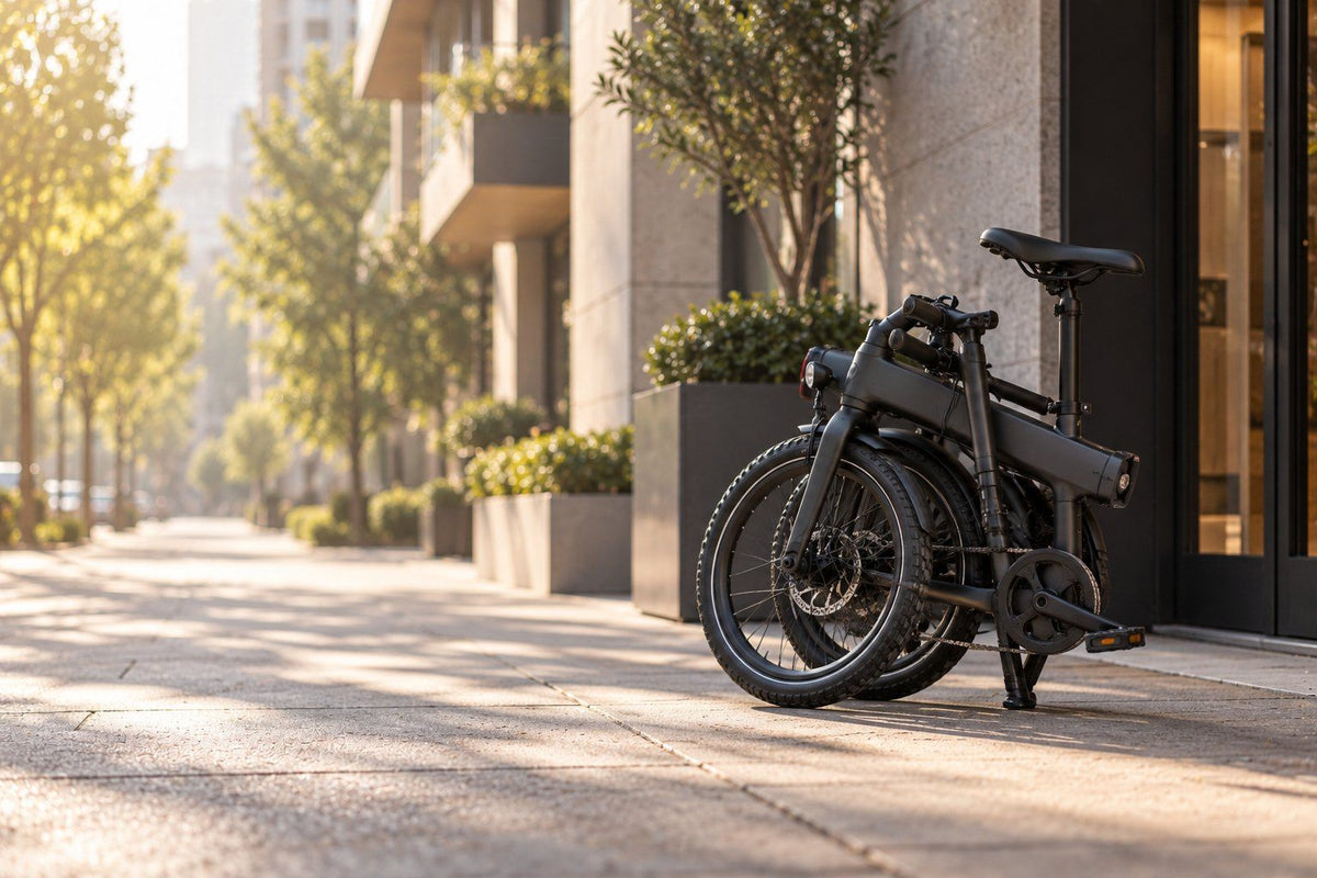 Folding electric bike in the city